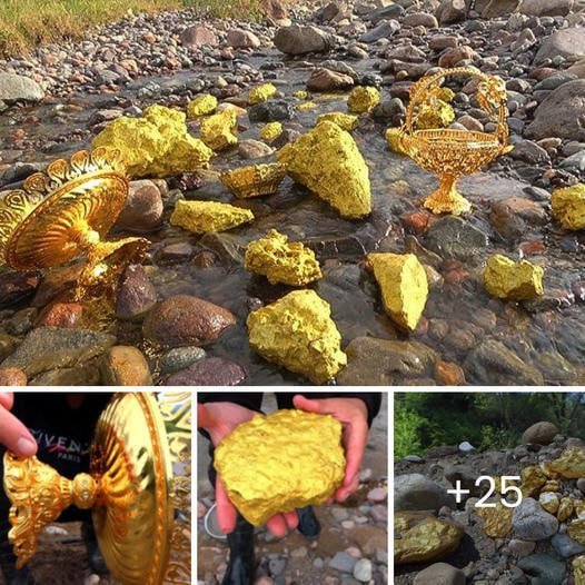 Incredible Discovery: Uncovering Ancient Gold Along the River’s Banks- A Spectacular Remnant of a Bygone Era!